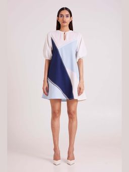 MADDER MUCH - White Juno Segmented Tide Short Dress