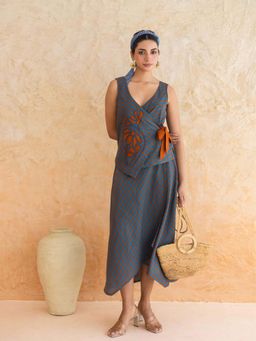 MoonTara - Cotton Teal Top with Skirt