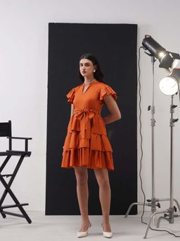 AMOSHI - Juliet Rust A Line Mini Dress