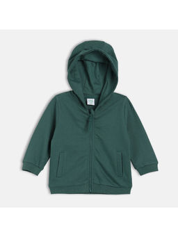 MINI KLUB - Green Boys Hooded Knit Sweatshirt