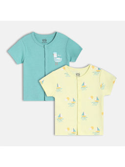 MINI KLUB - Cotton Boat & Duck Printed Front Open Top (Pack Of 2)