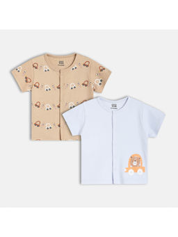 MINI KLUB - Cotton Car Printed Front Open Top (Pack Of 2)