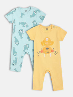 MINI KLUB - Cotton Printed Rompers (Pack Of 2)