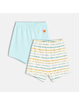MINI KLUB - Cotton Solid & Striped Shorts (Pack Of 2)