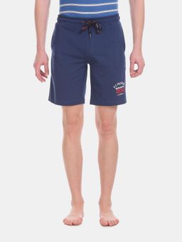 U.S. POLO ASSN. - Men Dark Blue I670 Comfort Fit Solid Cotton Polyester Shorts