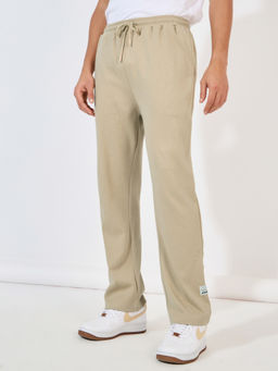 Styli - Beige Badge Detail Interlock Trackpant