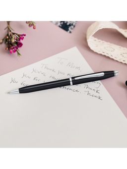 Cross - Century Ii Black Lacquer Bp with Platinum Plated Pen