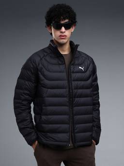Puma - Men Black Solid/Plain Polyester Jacket