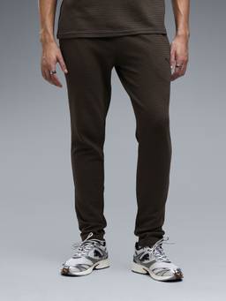 Puma - Men Brown Textured Cotton Trackpant