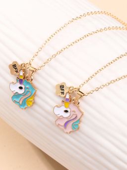 EL REGALO - Christmas Necklace Combo for Kids Girls Gold (Set of 3)