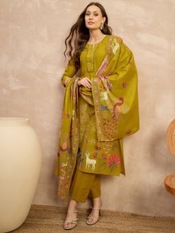 CHETI - Green Digital Printed Kurta with Pant and Dupatta