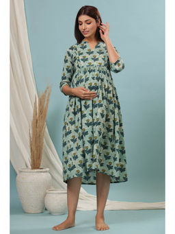 CRAFIQA - Ocean Rose Cotton Maternity - Nursing Dress