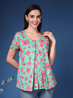 Zelena - LYLA Floral Cotton Maternity and Nursing Top