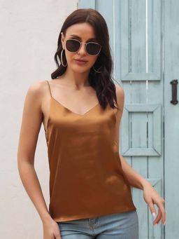 Oh Rare - Bronze Shoulder Straps Casual Top