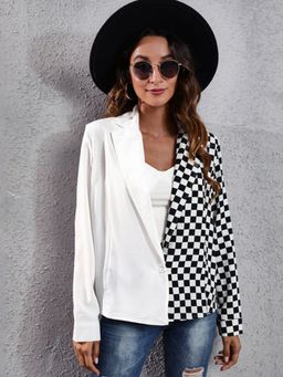 Oh Rare - Checkerboard Zebra Pattern Patchwork Shirt