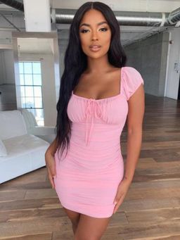 Oh Rare - Womens Slim Mini Dress Pink