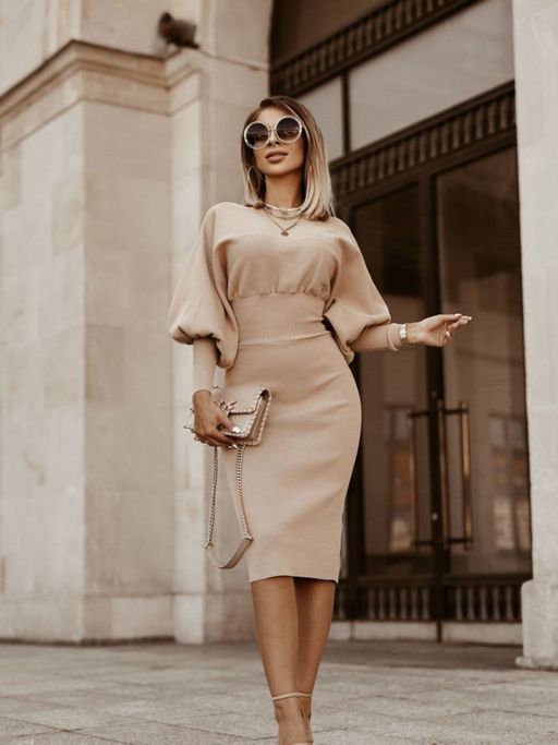 beige color dress online Silver Lines Maxi Dress-Beige L