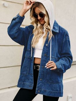 Oh Rare - Hooded Longline Denim Jacket