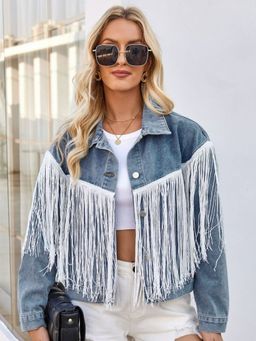 Oh Rare - Washed Fringe Denim Jacket