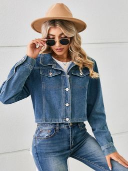 Oh Rare - Blue Washed Crop Denim Jacket