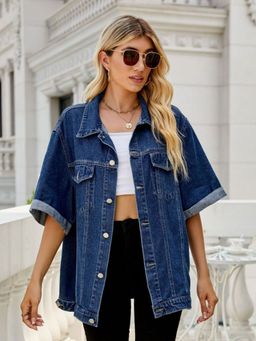 Oh Rare - Spread Collar Longline Denim Jacket