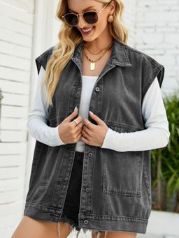 Oh Rare - Washed Denim Vest Jacket