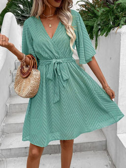 Oh Rare - Green Fit and Flare Dress (Set of 2)