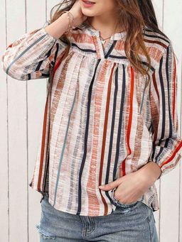 Oh Rare - Women Multi-Color Striped Babydoll Top