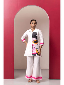 EESHA GUPTA - White Printed Co-Ord Set