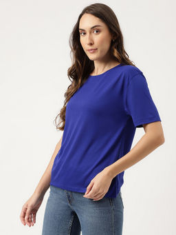 Marks & Spencer - Royal Blue Solid Relaxed Fit T-Shirt
