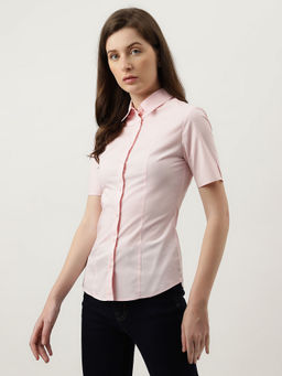 Marks & Spencer - Light Pink Plain Regular Fit Shirt
