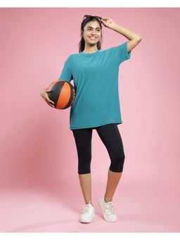 Blissclub - Women Teal The Breezy Boyfriend Tee with Oversized Fit