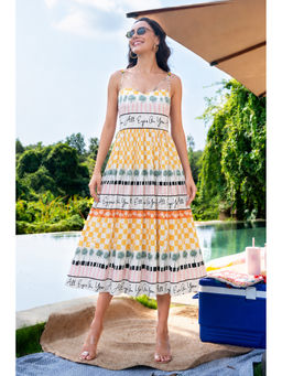 All Eyes On You - Aeoy Tropical Multi-Color Midi Dress
