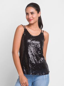 Globus - Black Embellished Top