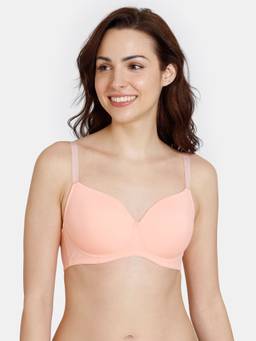 Zivame - Glitter Straps Padded Non Wired 3-4th Coverage T-shirt Bra - Peach Pearl