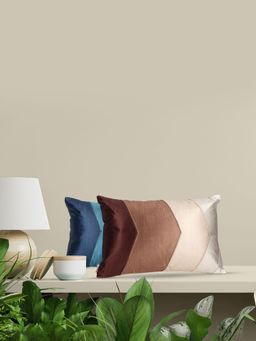 Sivya by Home - Colorblock Rectangular Cushion Cover Multi-Color (Pack of 2)