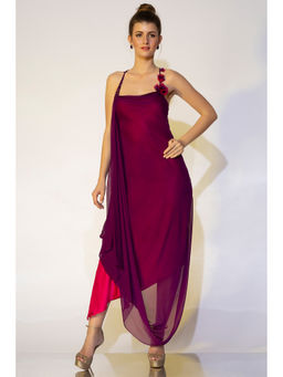 Wendell Rodricks - Purple Cowl Draped Gown