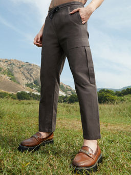 CAHOOT - Mens Umber Brown Solid Utility Trouser