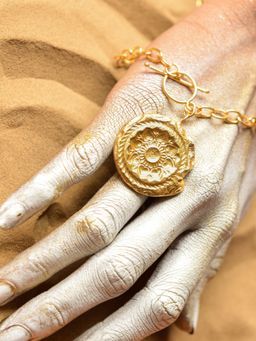 Kassa - Women's Floral Gold Statement Necklace