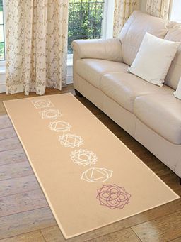 Saral Home - Anti Skid Yoga Exercise Rugs (Beige, Cotton)