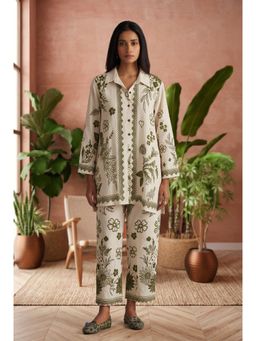 Kamodinee - Green Flowers Blue Co-Ord Set