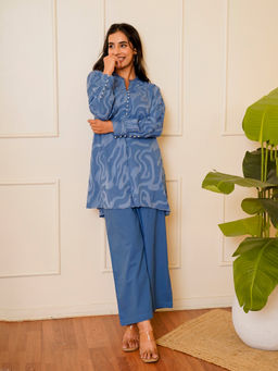 Kamodinee - Soft Blues Abstract Co-Ord set