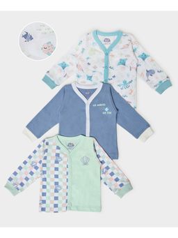 Mi Arcus - Kids Sea Animal Blue Print Front Open Top (Pack of 3)