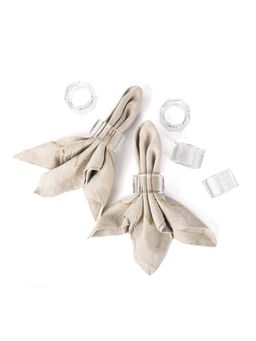 ICHKAN - Crystal Octagon Napkin Ring pack of 6