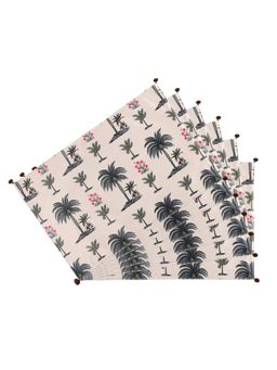 India Circus by Krsnaa Mehta - Chevron Palms Micro Velvet Table Mats Pack of 6 (6 Seater)