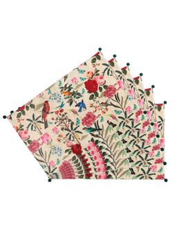 India Circus by Krsnaa Mehta - Bird Land Micro Velvet Table Mats Pack of 6 (6 Seater)
