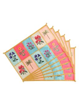 India Circus by Krsnaa Mehta - Blossom Treasure Micro Velvet Table Mats Pack of 6 (6 Seater)