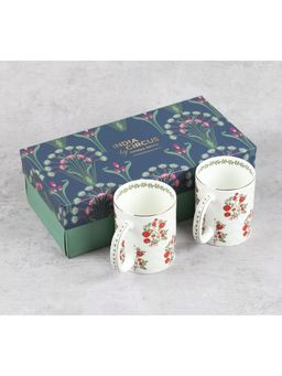 India Circus by Krsnaa Mehta - Chevron Poppy Flower Mug Set of 2