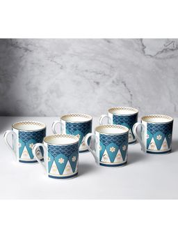 India Circus by Krsnaa Mehta - Oceanic Opulence Melon Mugs Pack of 6