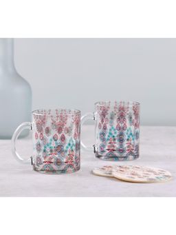 India Circus by Krsnaa Mehta - Pearls of Veneration Glass Mugs & Coasters Combo Set of 2